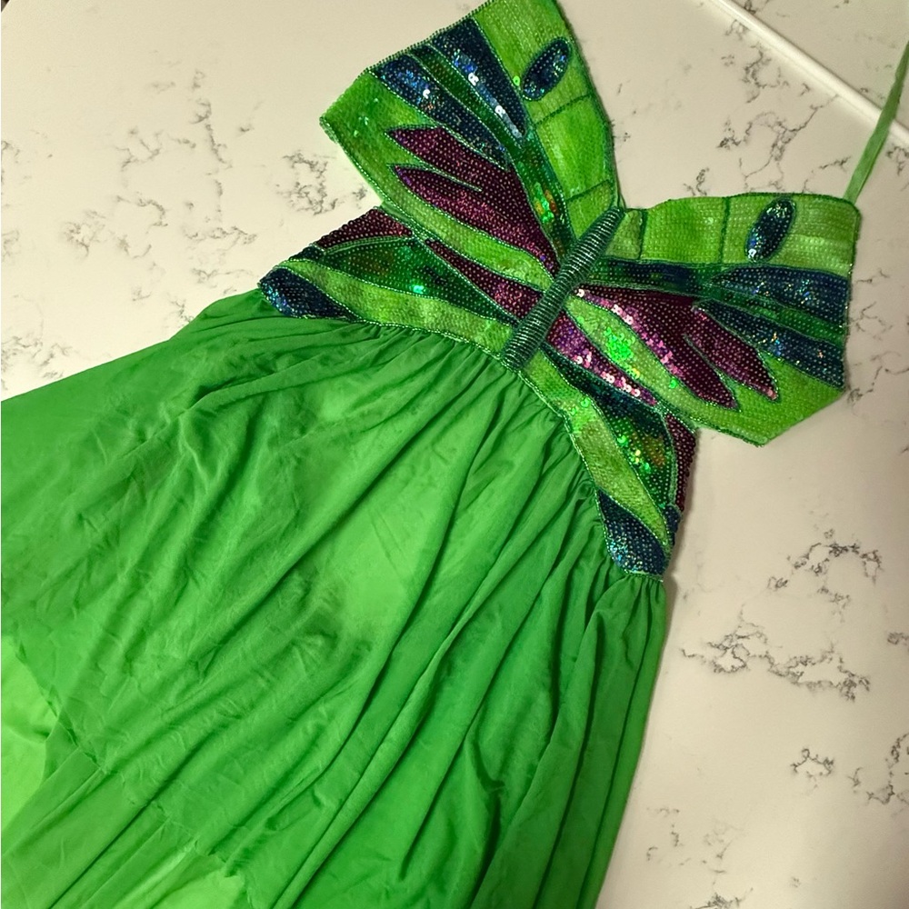 Green Sequin Playa Butterfly Dress